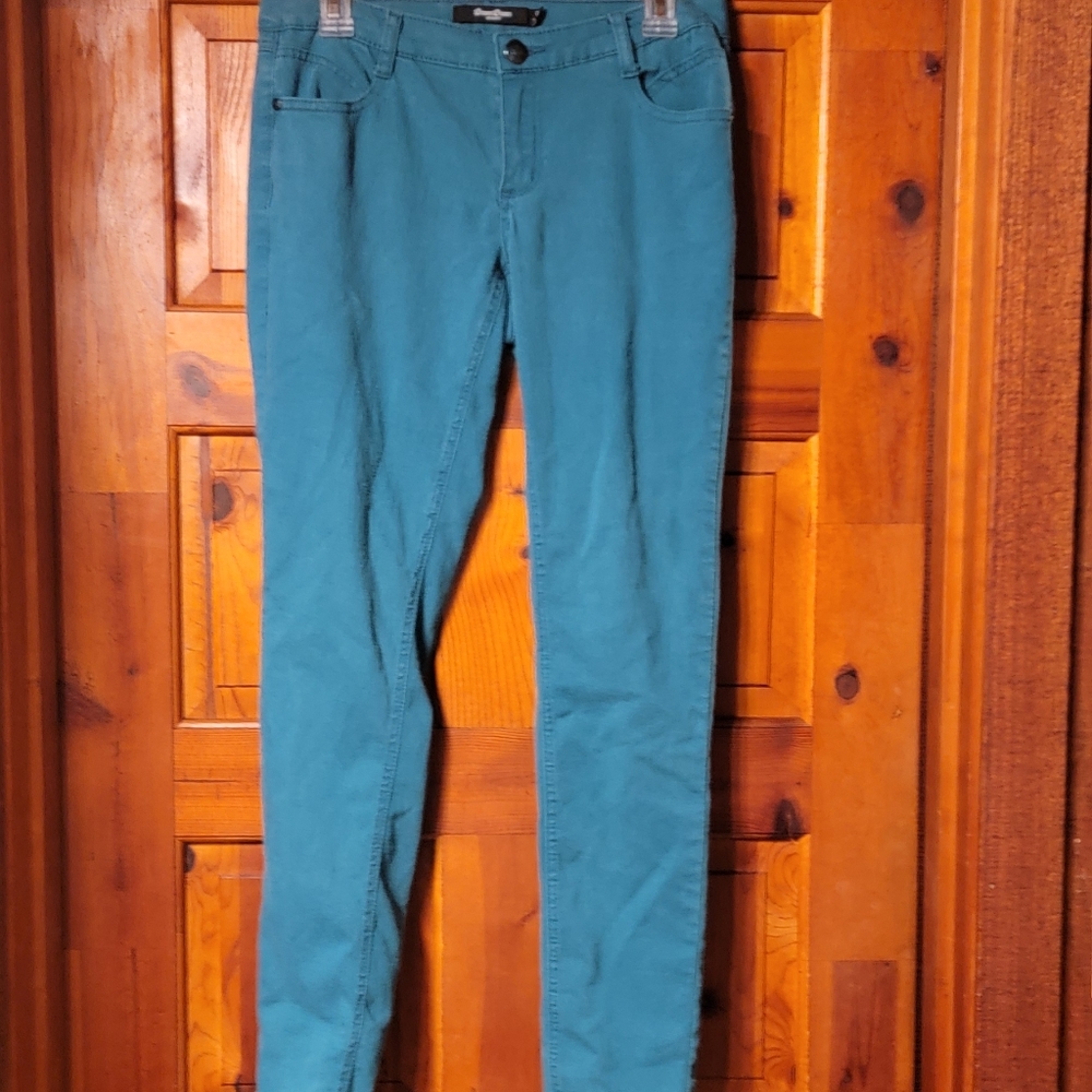 💚2/$10💚"BoomBoom" Vintage 90's Sz11 Teal skinny jeans